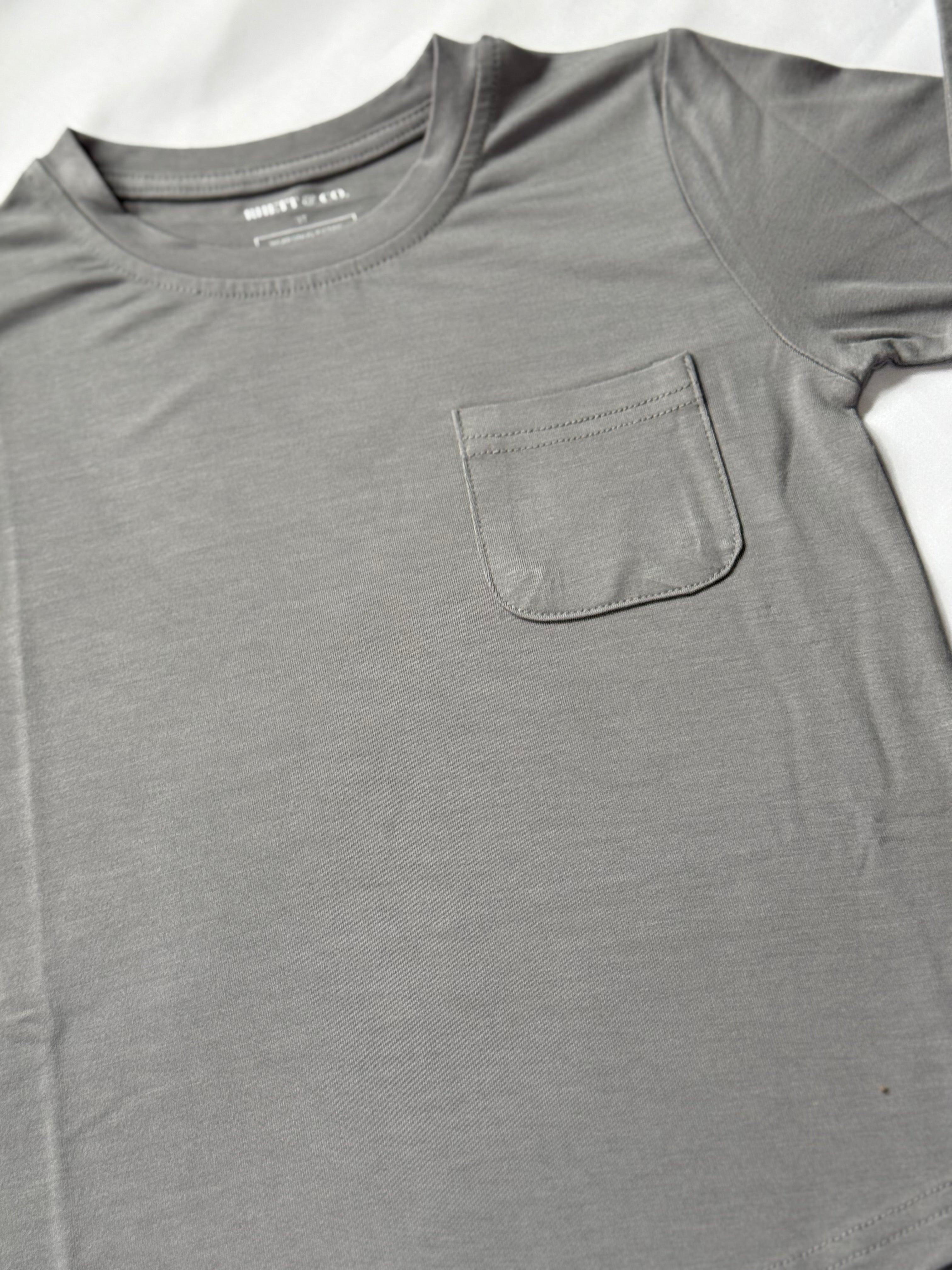 PEWTER GRAY - LONG SLEEVE POCKET TEE