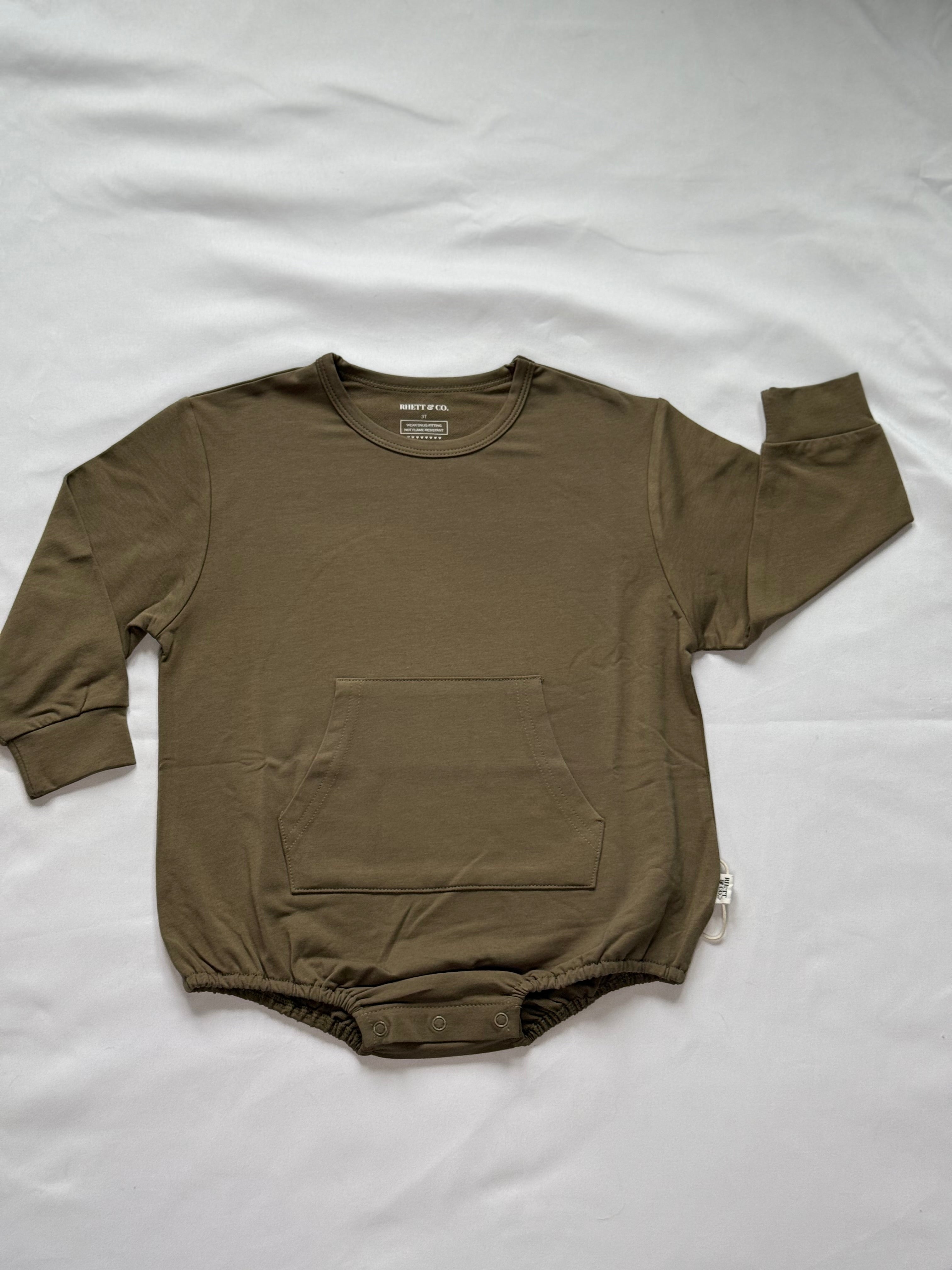 OLIVE - LONG SLEEVE BUBBLE ROMPER